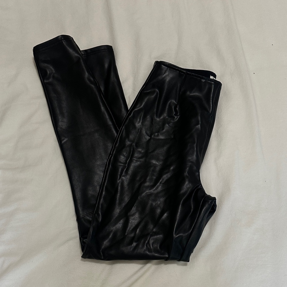 Abercrombie & Fitch Vegan Leather Pants in Black